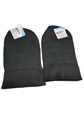 Kids Winter Beanie Bundle Of 2 Black Knit Hats One Size By Winterlace